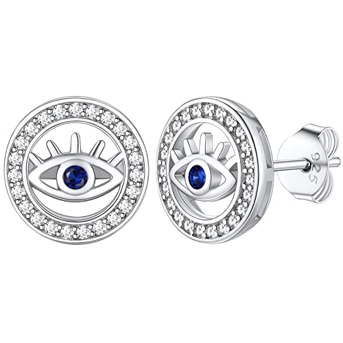 Supcare Damen Blau Amulett Ohrschmuck aus 925 Sterling Silber Türkisches Auge Ohrringe Geschenk für Herren Mädchen Weihnacht Geburtstag Valentinstag von Supcare