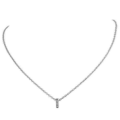 Supcare Buchstaben Halskette Mädchen Anfangsketten Initial I Anhänger Kette mit CZ Kettenanhänger S925 Silberkette Letter Necklace Buchstabenkette Personalisiert Modeschmuck für Karneval Party von Supcare