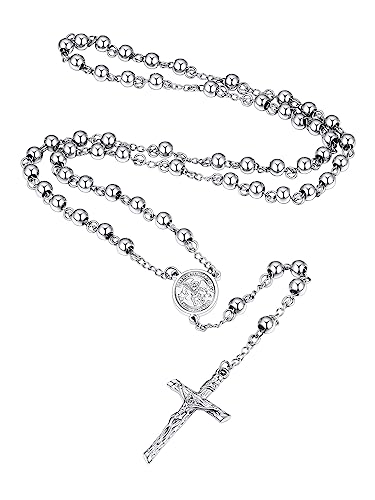 Supcare Cross Necklace Men Silberkette Männer Rosenkranz Katholische Halskette Gebetskette Christlich Kette Rosary Michael Religiöse Kruzifix Anhänger Jesus Kreuz Kette Schmuck für Erntedanktag Supcare Cross Necklace Men Silberkette Männer Rosenkranz Katholische Halskette Gebetskette Christlich Kette Rosary Michael Religiöse Kruzifix Anhänger Jesus Kreuz Kette Schmuck für Erntedanktag von Supcare