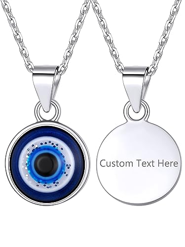 Supcare Damen Custom Evil Eye Halskette Böse Blick Nazar Auge Vintage Anhänger Kette Necklace Mode Glücksschmuck für Mädchen aus 925 Sterling-Silber von Supcare