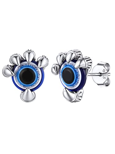 Supcare Damen Evil Eye Ohrringe Frauen Teufelsauge Witzig Ohrstecker Ohrschmuck Boho Modeschmuck Ohrringe aus 925 Sterling Silber 07-Drachenklaue von Supcare