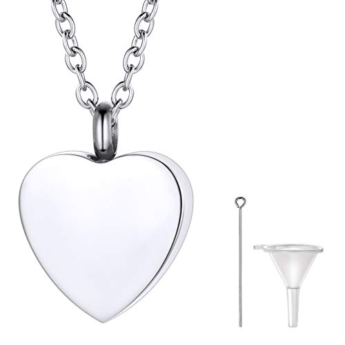 Supcare Glänzender Herz-Urnen-Anhänger Einäscherung Asche Halskette Urnenanhänger Frauen Cremation Memorial Urn Necklace Pendant Medaillon Amulett Andenken Modeschmuck für Männer Dad von Supcare