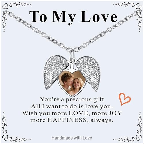 Supcare Exklusive Maßgeschneiderte Kette Mit Bild Für Liebende, 50+5 cm Fotokette Mit Anpassbarem Foto + Lasergravur, Medizinischen 316L Edelstahl Halskette Damen (Karte Und Geschenkkarton) von Supcare