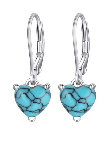 Supcare Frauen Türkis Ohrhänger Ohrringe Damen 925 Sterling Silber Ohrringe Heilende Ohrringe Grüner Stein Ohrschmuck Turquoise Earrings Women Ohr Piercing Modeschmuck für Jahrestag von Supcare