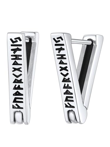 Supcare Geometrisch Dreieck Ohrstecke für Herren Edelstahl Ohrringe Viking Rune Ohrringe Herren Nordischer Ohrstecker Wikinger Ohrschmuck Punk Creolen Amulett Piercing Ohr Modeschmuck für Geburtstag von Supcare