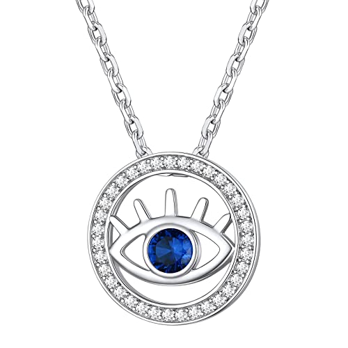 Supcare Halskette Damen Herren Silber 925 Evil Eye Kette Böser Blick Stein türkisches Auge Nazar Boncuk Anhänger Geschenk für Mädchen Weihnachts Geburtstag von Supcare