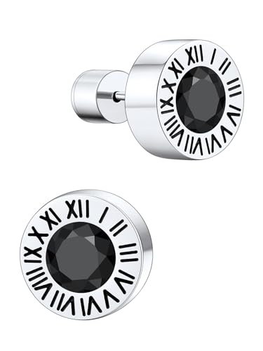 Supcare Herren Ohrringe Ohrstecker mit Römischen Ziffern Creolen mit Schwarz Cubic Zirkon Ohrring Mann Stud Earring Mens Huggie Kreolen Ohrring Jungs Ohrschmuck Ohr Piercing Wikinger Modeschmuck Supcare Herren Ohrringe Ohrstecker mit Römischen Ziffern Creolen mit Schwarz Cubic Zirkon Ohrring Mann Stud Earring Mens Huggie Kreolen Ohrring Jungs Ohrschmuck Ohr Piercing Wikinger Modeschmuck von Supcare