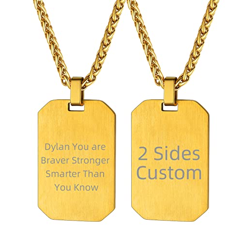 Supcare Hundehalsband Kette Damen Dog Tag Kette Gravur Achteck Anhänger Halskette Custom Kettenhalsband Hund Erkennungsmarke Militär Kette Pendant Necklace Personalisiert Modeschmuck für Schwester von Supcare