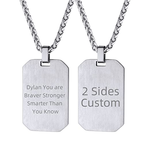 Supcare Kettenhalsband Hund Männer Kette Halskette Dog Tag Kette mit Gravur Achteck Anhänger Erkennungsmarke Hundekette Edelstahl Militär Armee Kette Necklace Mens Modeschmuck für Jahrestag von Supcare