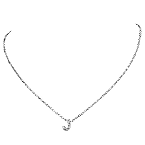 Supcare Kette Buchstaben Mutter Halskette Anfangsketten Initial J Anhänger Kette mit CZ Kettenanhänger S925 Silberkette Letter Necklace Buchstabenkette Personalisiert Modeschmuck für Alltag Dating von Supcare
