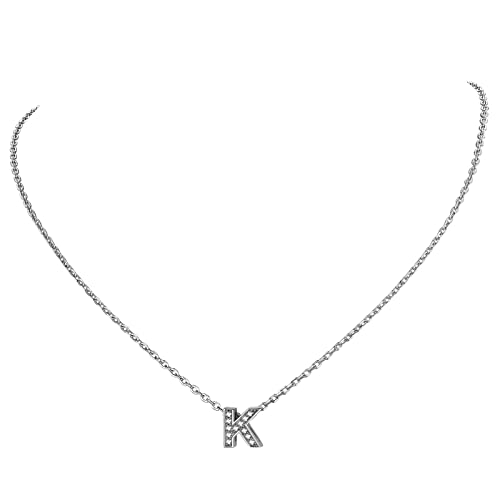Supcare Personalisierte Kette Damen Buchstaben Initial K Anhänger Halskette Anfangsketten mit CZ Kettenanhänger S925 Silberkette Letter Necklace Buchstabenkette Modeschmuck für Schwester von Supcare