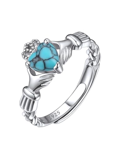 Supcare Irish Krone Claddagh 925 Herz Damen Türkis Energie Ring Silber 925 Damen Liebesring Hand Ring Versprechen Einstellbar Trauring Freundschaftsring Antragsring Schmuck für Hochzeit Freundin Supcare Irish Krone Claddagh 925 Herz Damen Türkis Energie Ring Silber 925 Damen Liebesring Hand Ring Versprechen Einstellbar Trauring Freundschaftsring Antragsring Schmuck für Hochzeit Freundin von Supcare