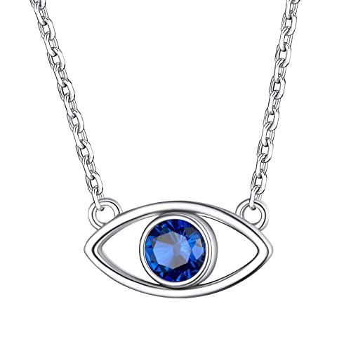 Supcare Kette Damen Evil Eye Anhänger Böser Blick Stein türkisches Auge Nazar Boncuk Halskette 925 Silber Schmuck Geschenk für Herren Mädchen Weihnachts Geburtstag Valentinstag von Supcare