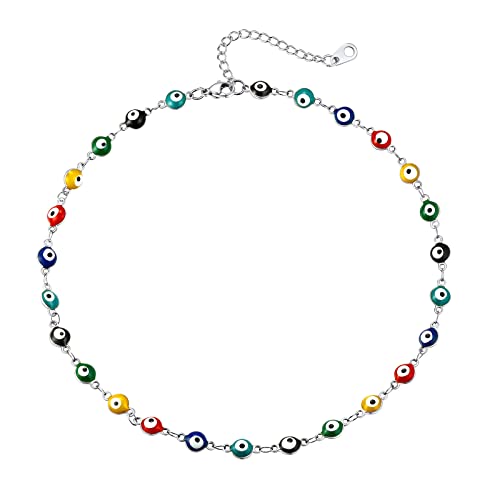Supcare Damen Mehrfarbige Eye Evil Halskette 316L Edelstahl Charm Bösen Blick Kette Nazar Boncuk Choker Necklace Mode Lucky Amulett Schutz Glücksschmuck für Frauen Mädchen Supcare Damen Mehrfarbige Eye Evil Halskette 316L Edelstahl Charm Bösen Blick Kette Nazar Boncuk Choker Necklace Mode Lucky Amulett Schutz Glücksschmuck für Frauen Mädchen von Supcare