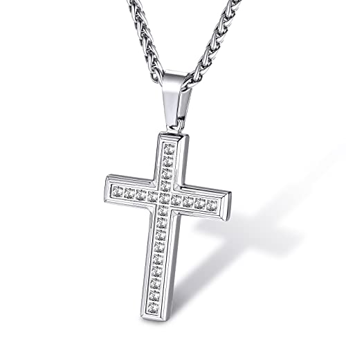 Supcare Kreuz Anhänger für Herren Jung Kreuz Kette mit AAA Zirkonia Satan-Anhänger Kreuzkette Halskette Gebet Eisernes Ketteanhänger Cross Necklace Accessories Modeschmuck für Valentinstag Supcare Kreuz Anhänger für Herren Jung Kreuz Kette mit AAA Zirkonia Satan-Anhänger Kreuzkette Halskette Gebet Eisernes Ketteanhänger Cross Necklace Accessories Modeschmuck für Valentinstag von Supcare