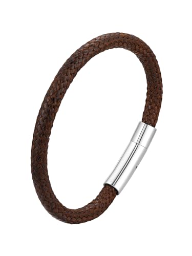 Supcare Lederarmband Armreif Herren Damen Geflochtenes Lederarmband Braun Leder Leather Bracelet Wachsschur Lederband mit Verschluss Edelstahl Personalisiert Modeschmuck für Pärchen Paar Supcare Lederarmband Armreif Herren Damen Geflochtenes Lederarmband Braun Leder Leather Bracelet Wachsschur Lederband mit Verschluss Edelstahl Personalisiert Modeschmuck für Pärchen Paar von Supcare