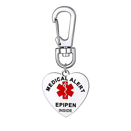 Supcare Medical Alert Edelstahl Kreis ID Tag Schlüsselbund Emergency SchlüSselring Epilepsie Schlüsselanhänger Herzform Silber Supcare Medical Alert Edelstahl Kreis ID Tag Schlüsselbund Emergency SchlüSselring Epilepsie Schlüsselanhänger Herzform Silber von Supcare