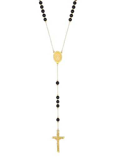 Supcare Personalisiert Kette für Herren Damen Gebetskette mit Glasperlen Rosenkranz Halskette Jesus Kreuz Kette Gold mit Jungfrau Maria Anhänger Kruzifix Rosary Christ Religiöse Schmuck für Ostern Supcare Personalisiert Kette für Herren Damen Gebetskette mit Glasperlen Rosenkranz Halskette Jesus Kreuz Kette Gold mit Jungfrau Maria Anhänger Kruzifix Rosary Christ Religiöse Schmuck für Ostern von Supcare