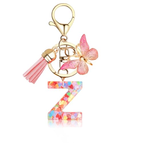 Schulkind 2025 Mädchen - Schlüsselanhänger Kinder Einschulung Geschenk Schultüte Buchstaben Anhänger Frauen Teenager Mädchen Keychain Alphabet Z von Supchamp