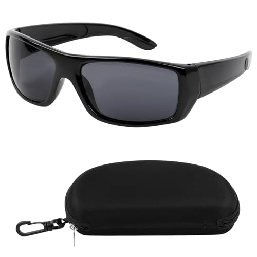 Supecesorio Polarisierte Sonnenbrille für Herren/Frauen, Wickel-Sonnenbrille, schwarze dunkle Gläser mit starkem Magnetclip, UV400-Brille zum Laufen, Fahren, Angeln, Radfahren, Skifahren, Golf, Unisex von Supecesorio