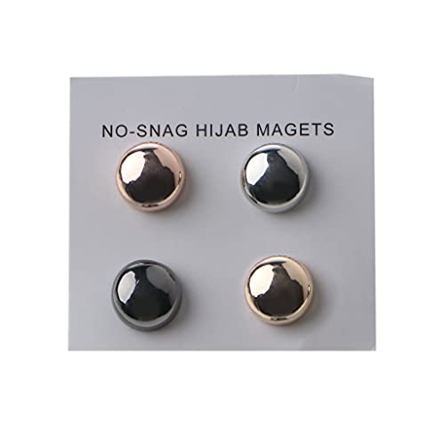 4 Stück Magnetschal Brosche Rund Hijab Anstecknadel Magnetknopf Brosche Perlennadel Brosche für Damen Damen No Hole Magnet Pins Brosche, Mehrfarbig von Supefriendly