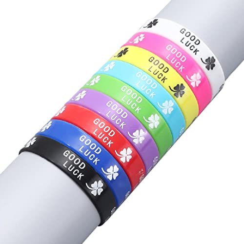 9 stücke Viel Glück Vierblatt Klee Elastizität Handarm Armband Silikon Armbänder Für Kinder Jungen Mädchen Frauen Schmuck Silikon Armbänder für Teenager von Supefriendly