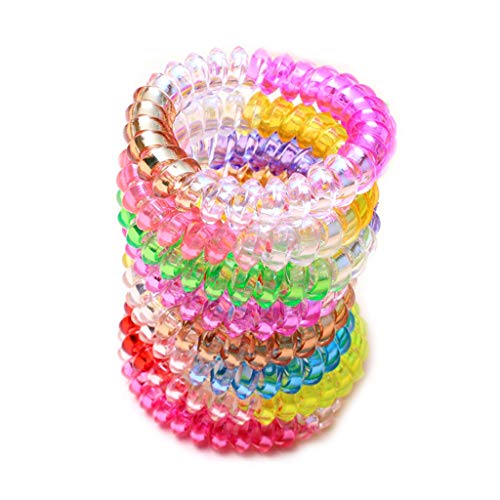 Supefriendly 5 cm Mädchen Spirale Haargummis Seil Telefon Draht Traceless Spule Mädchen Pferdeschwanz Haarschmuck -2 von Supefriendly