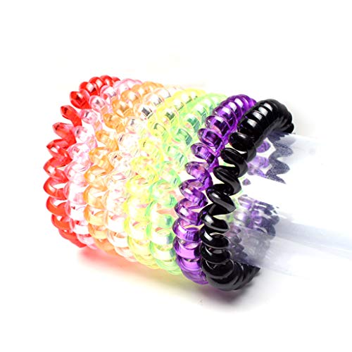 Supefriendly 5 cm Mädchen Spirale Haargummis Seil Telefon Draht Traceless Spule Mädchen Pferdeschwanz Haarschmuck -3 von Supefriendly