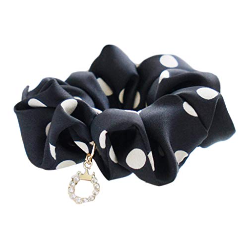 Supefriendly Nachgemachte Seide Retro Polka Dot Color Block Haar Seil Mädchen Pferdeschwanz Haarschmuck -D von Supefriendly