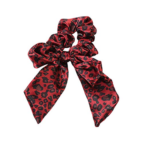 Supefriendly Weinlese-Leopard gedrucktes abnehmbares Bowknot-Schal-Haar-Seil Mädchen Pferdeschwanz Haarschmuck -2 von Supefriendly