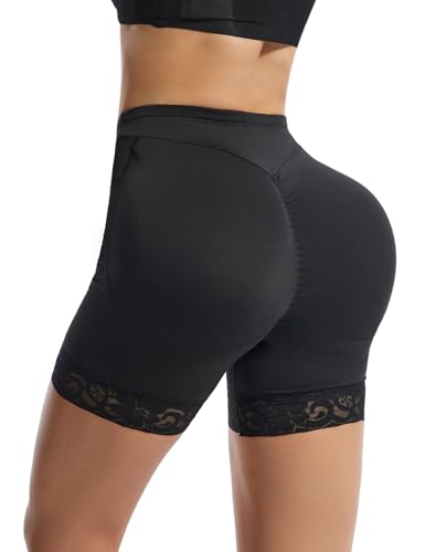 Damen Fake Butt Dicker Gepolsterter Po Spitze Shapewear Butt Lifter Control Panties Hip Enhancer Unterwäsche, Schwarz - 1# dicker gepolstert, M von Super Deerlet