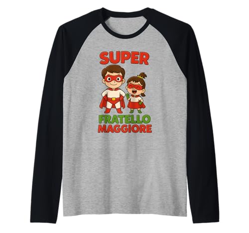Kinder Superheld Großer Bruder T-Shirt Geschenk Raglan von Super Fratellino Maggiore Diventerò Fratello