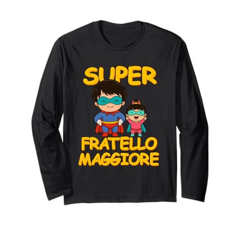 Kinder Superheld Großer Bruder T-Shirt Geschenk Langarmshirt von Super Fratellino Maggiore diventerò fratello