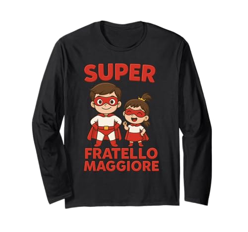 Kinder Superheld Großer Bruder T-Shirt Geschenk Langarmshirt von Super Fratellino Maggiore diventerò fratello