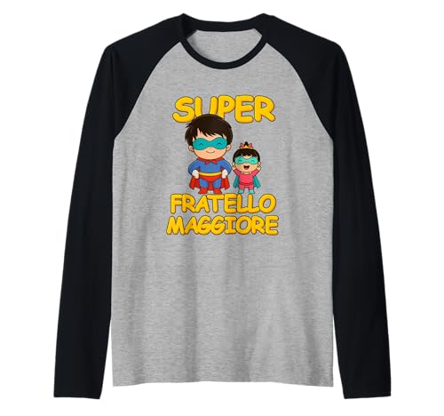 Kinder Superheld Großer Bruder T-Shirt Geschenk Raglan von Super Fratellino Maggiore diventerò fratello
