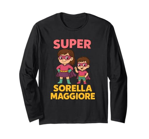 Kinder Superheld Große Schwester T-Shirt Geschenk Langarmshirt von Super Große Schwester Geschenk Mädchen Kinder