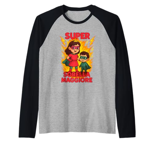 Kinder Superheld Große Schwester T-Shirt Geschenk Raglan von Super Große Schwester Geschenk Mädchen Kinder