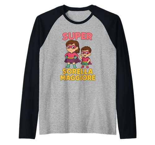 Kinder Superheld Große Schwester T-Shirt Geschenk Raglan von Super Große Schwester Geschenk Mädchen Kinder