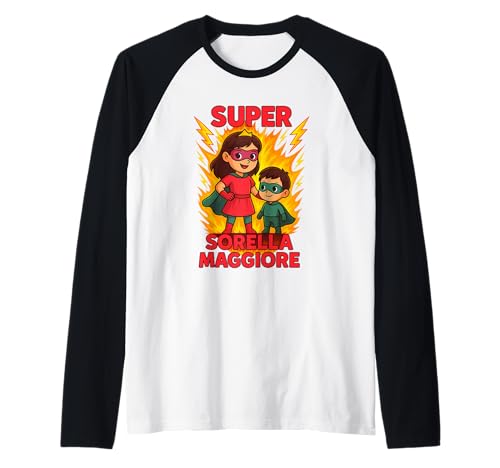 Kinder Superheld Große Schwester T-Shirt Geschenk Raglan von Super Große Schwester Geschenk Mädchen Kinder