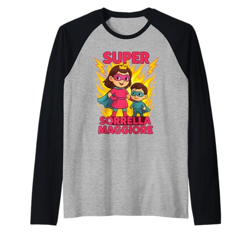Kinder Superheld Große Schwester T-Shirt Geschenk Raglan von Super Große Schwester Geschenk Mädchen Kinder