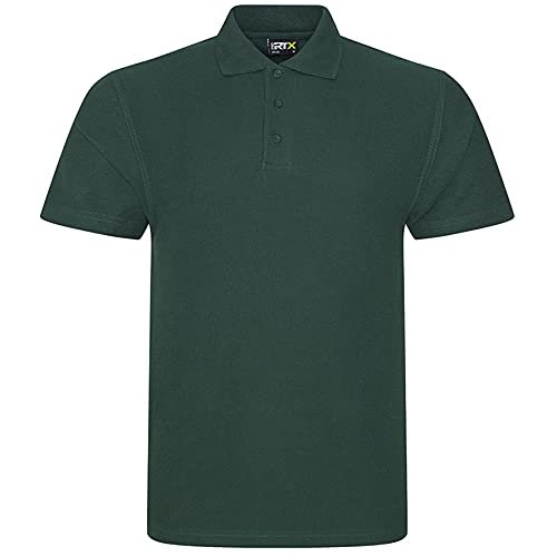 Klassisches Poloshirt für Herren, kurzärmelig, einfarbig, für Arbeit, Sport, robust, für Gartenarbeit und Bauarbeiten, flaschengrün, XL von Super Lemon