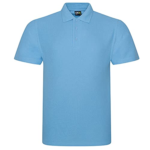 Klassisches Poloshirt für Herren, kurzärmelig, einfarbig, für Arbeit, Sport, robust, für Gartenarbeit und Bauarbeiten, himmelblau, XL von Super Lemon