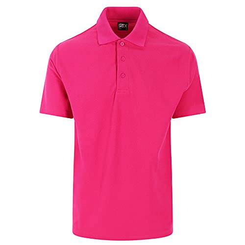 Klassisches Poloshirt für Herren, kurzärmelig, einfarbig, für Arbeit, Sport, robust, für Gartenarbeit und Bauarbeiten, tolles Weihnachts- oder Geburtstagsgeschenk für jeden Bauarbeiter, fuchsia, S von Super Lemon