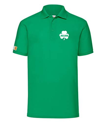 Super Lemon Irland Irish Rugby-Poloshirt für Erwachsene, exklusives Retro-/Vintage-Stil, für Herren und Damen, Unisex, Grün Gr. L, Grün - Irish Green von Super Lemon