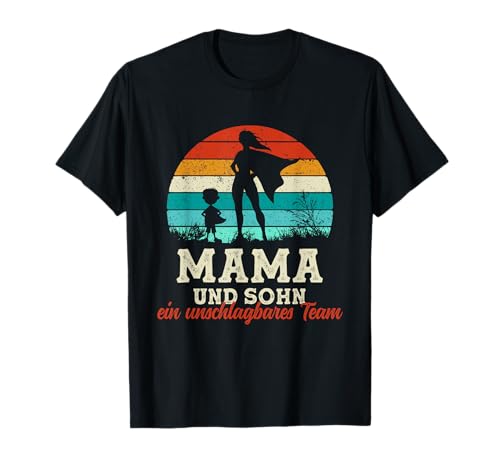 Team Mama Und Sohn Superheld Muttertag Stolze Super Mama T-Shirt von Super Mama Outfit Von Sohn Muttertagsgeschenk