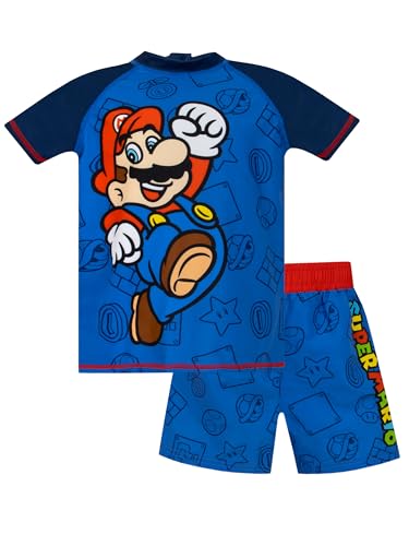 Mario Badeanzug | Schwimmanzug Kinder | Badeanzug Jungen | Blau 134 von Super Mario