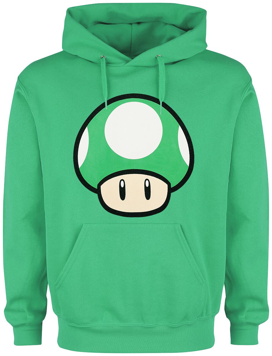 Super Mario - Gaming Kapuzenpullover - 1 - Up Mushroom - S bis XXL - für Männer - Größe L - grün von Super Mario