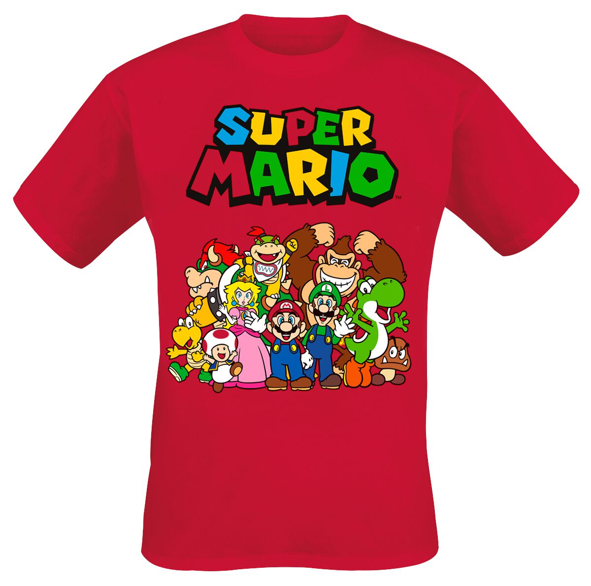 Super Mario - Gaming T-Shirt - Group Shot - S bis XL - für Männer - Größe L - rot von Super Mario