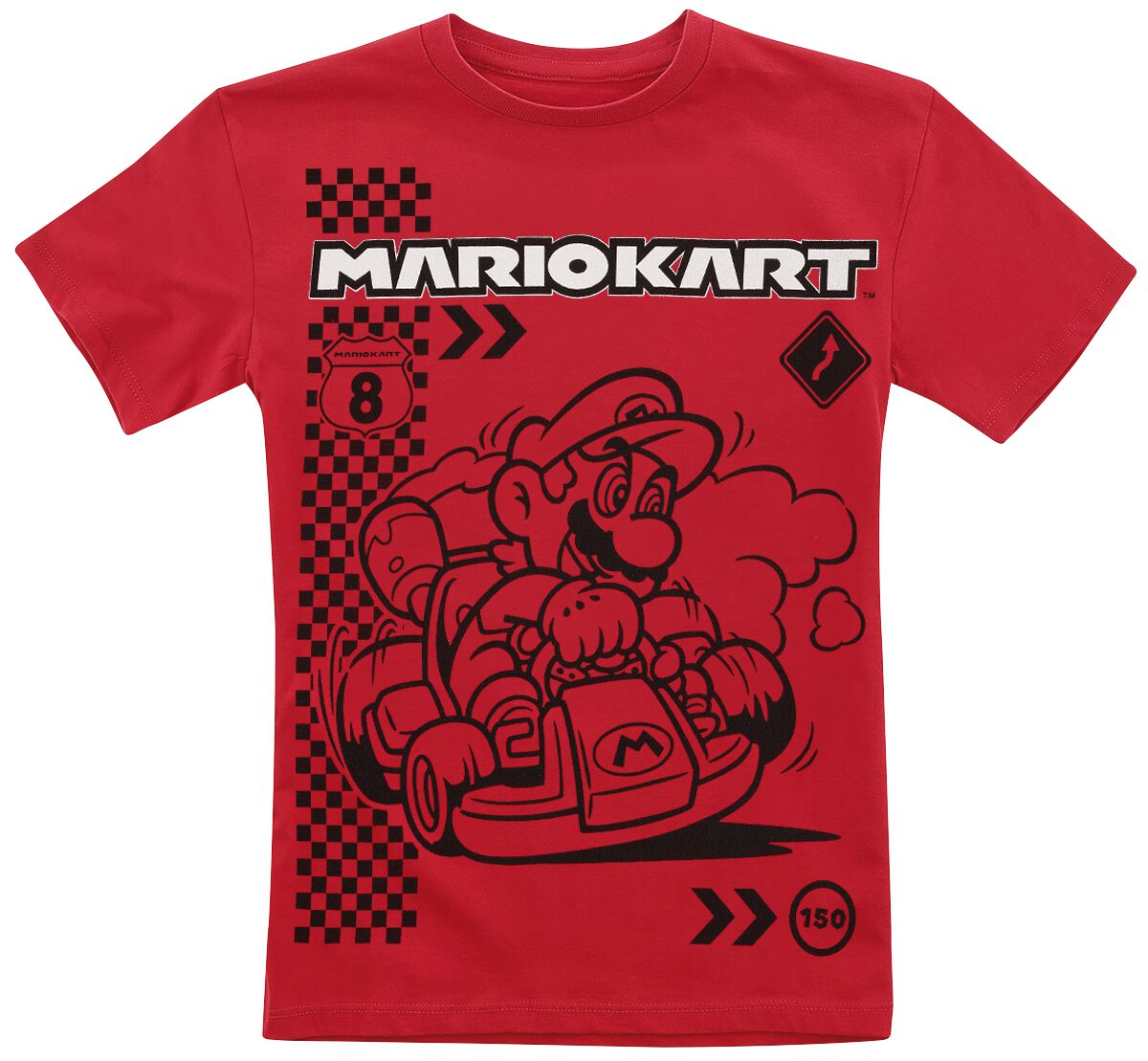 Super Mario - Gaming T-Shirt - Kids - Kart Champion - 104 bis 140 - Größe 140 - rot von Super Mario