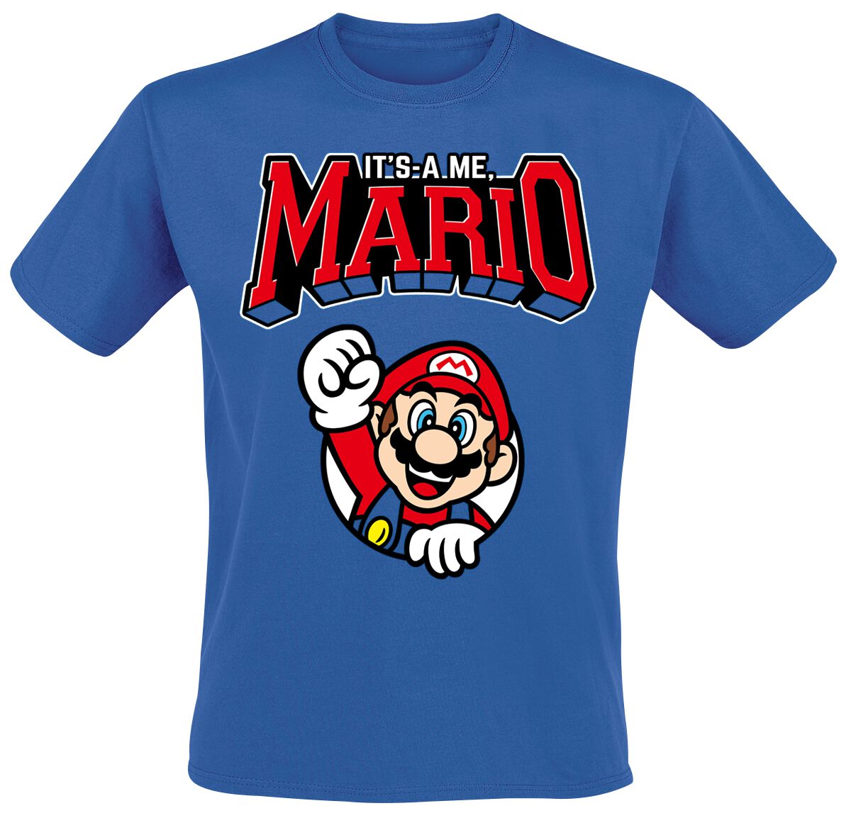 Super Mario - Gaming T-Shirt - Varsity - S bis XL - für Männer - Größe S - blau von Super Mario